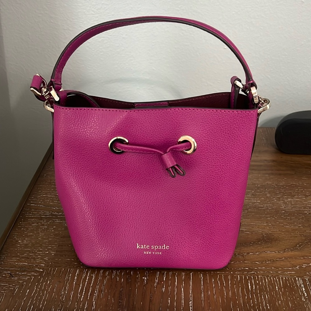 Pink Kate Spade bucket crossbody